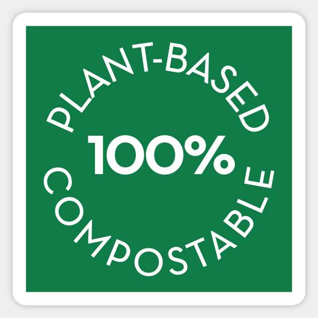 PLANT-BASED 100% COMPOSTABLE Sticker by Eugene and Jonnie Tee's